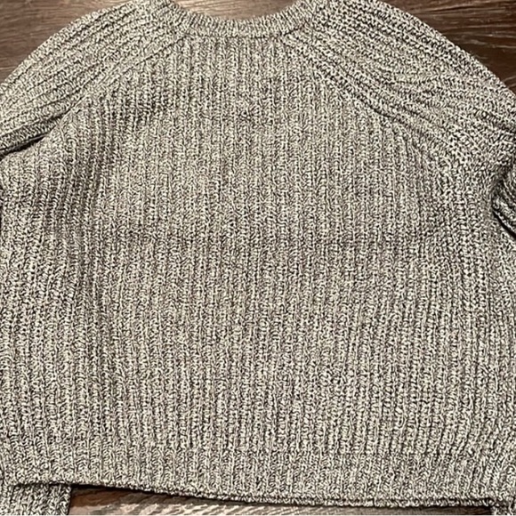 NWOT American apparel gildan crop cropped fisherman sweater zebra medium m - Picture 5 of 5